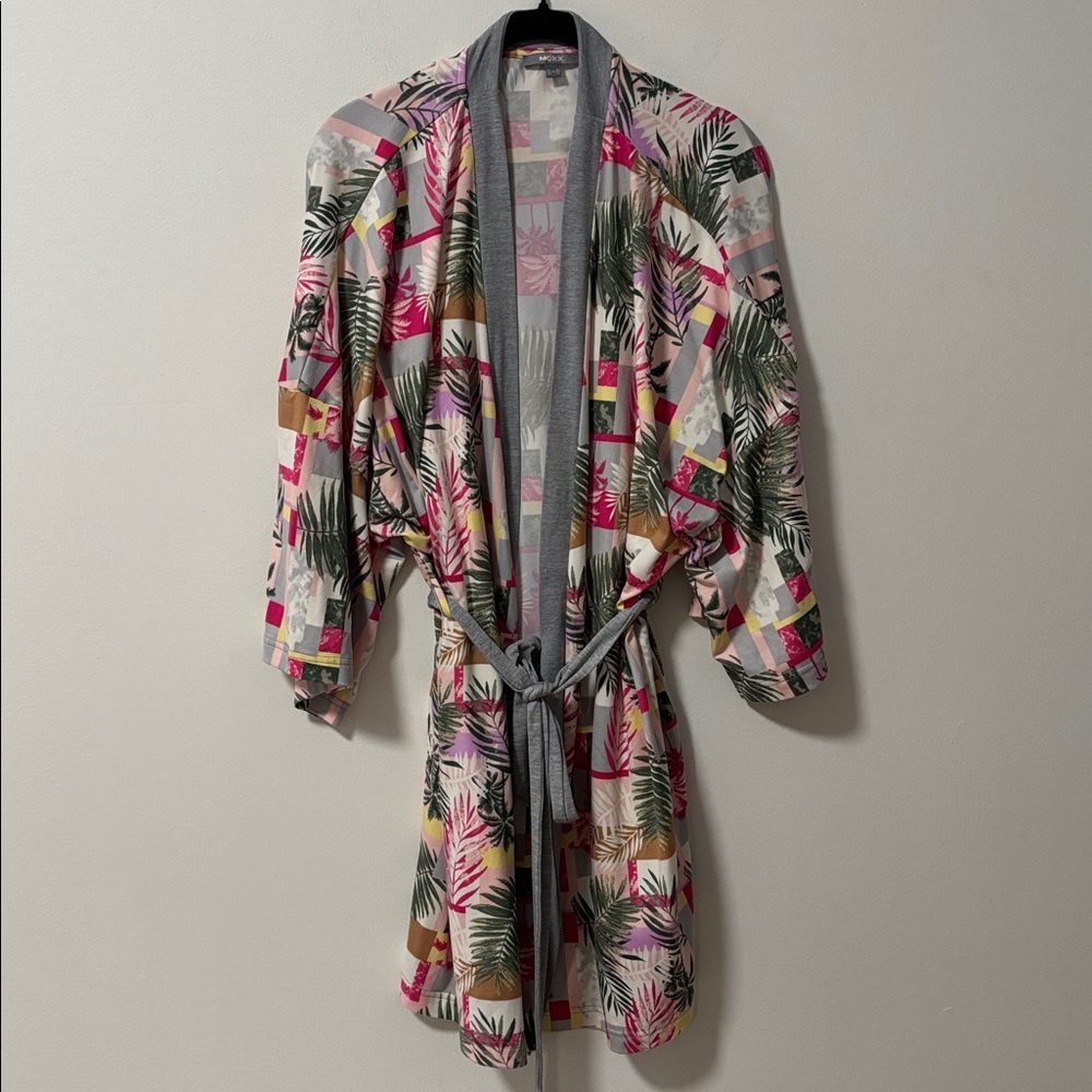 MEXX (XL) Tropical Floral Robe Soft Loungewear Soft Stretch Cozy Oversize NEW - Picture 12 of 14